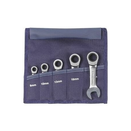 Garant Stubby Open End Wrench / Ratcheting Wrench Set, 5 Pc, 8 mm to 17 mm 614818 5
